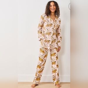 Printfresh Long PJ Set in Bagheera, Blush, Size Small